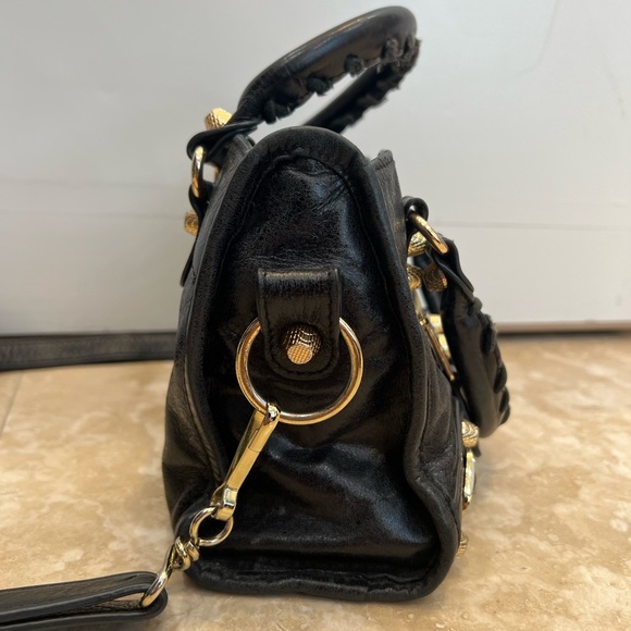 Balenciaga Small City Handbag - black - gold buttons - Picture 9 of 10